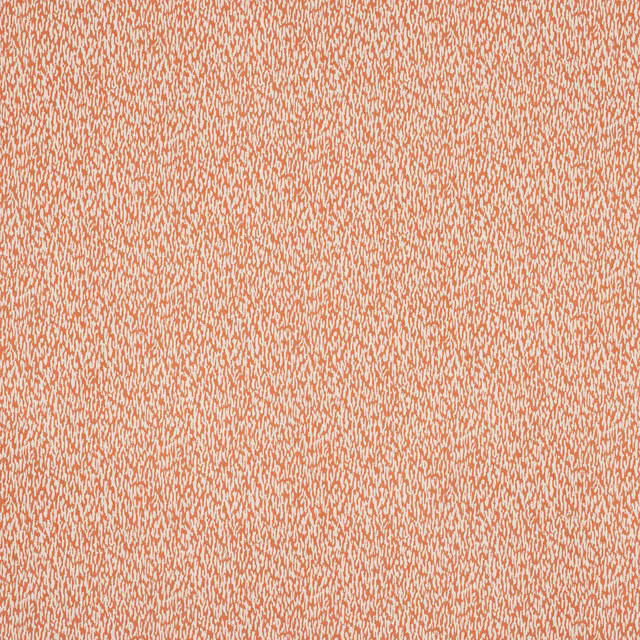 Close-up of coral and cream small-scale textured woven fabric swatch