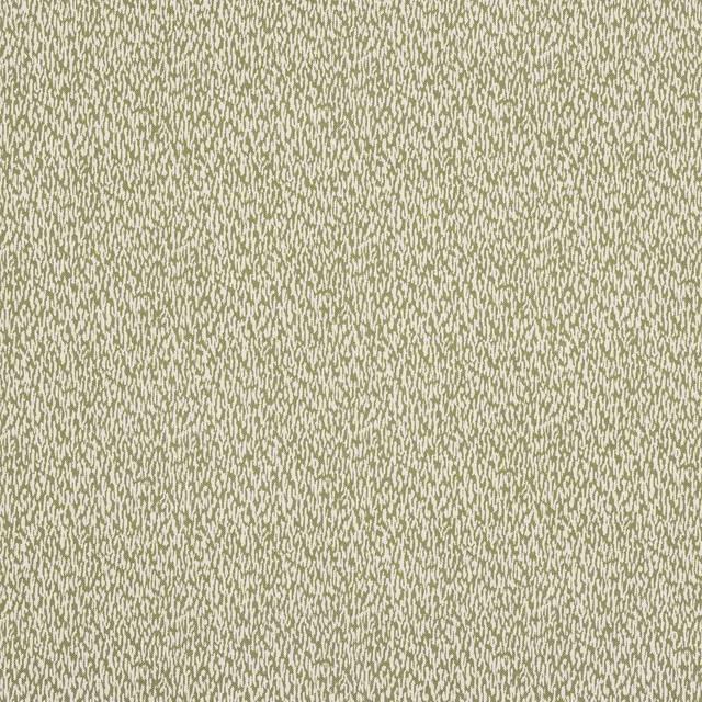 Close-up of a soft moss green woven fabric with tiny abstract speckles
