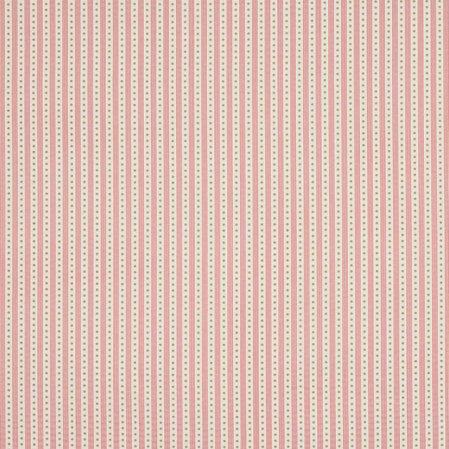 Vertical cerise pink stripe swatch with tiny dotted accents on a pale ground