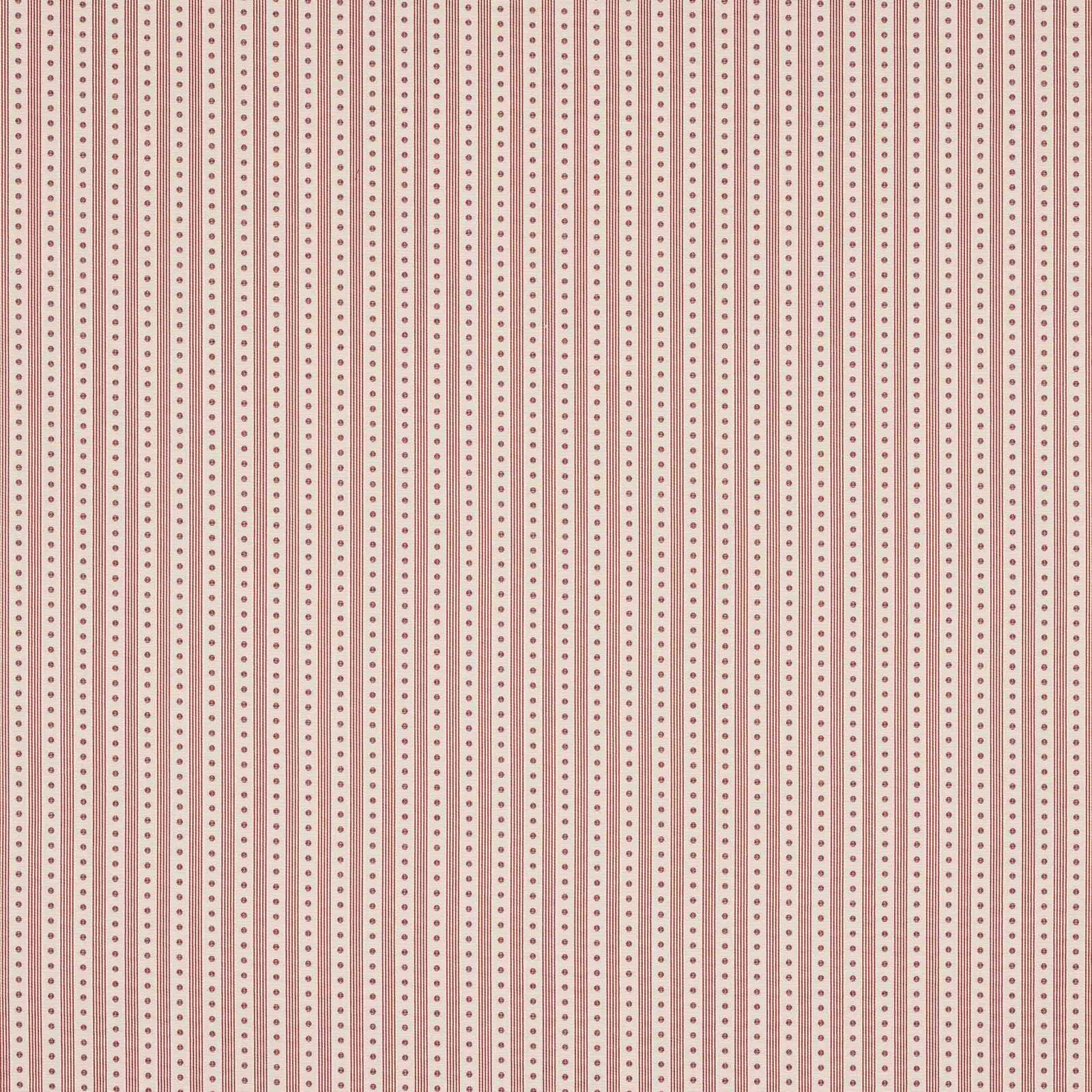 Vertical cream and grenat striped fabric with tiny dotted pinstripes