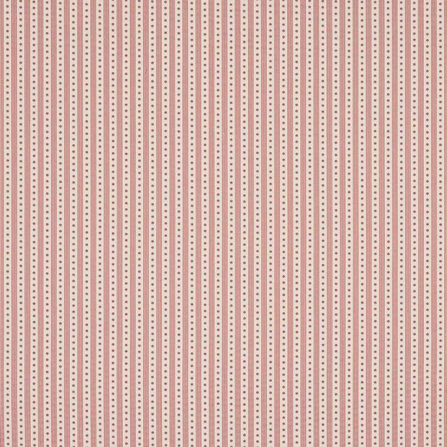 Vertical cream and grenat striped fabric with tiny dotted pinstripes