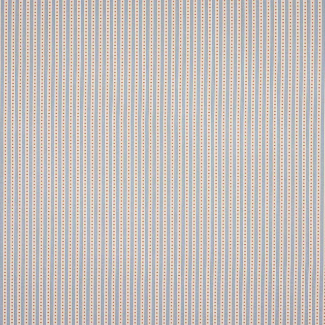 Ivory striped fabric with pale blue and beige dotted vertical lines