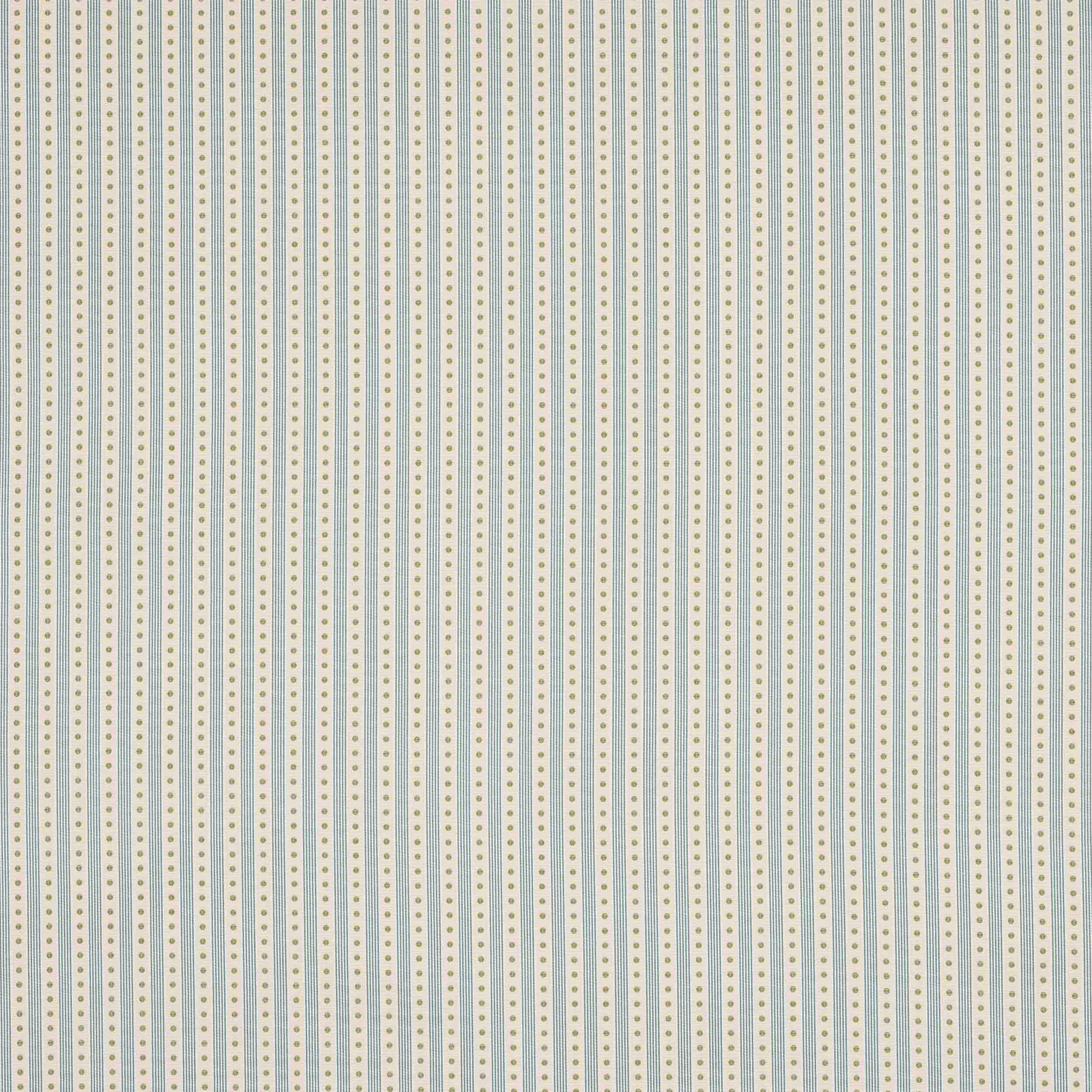 Vertical cream and pale blue-green striped fabric with tiny dotted lines
