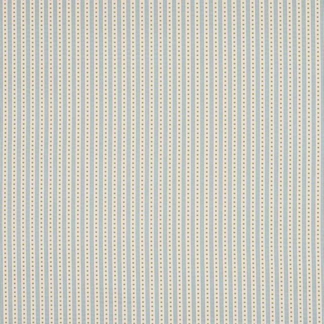 Vertical cream and pale blue-green striped fabric with tiny dotted lines