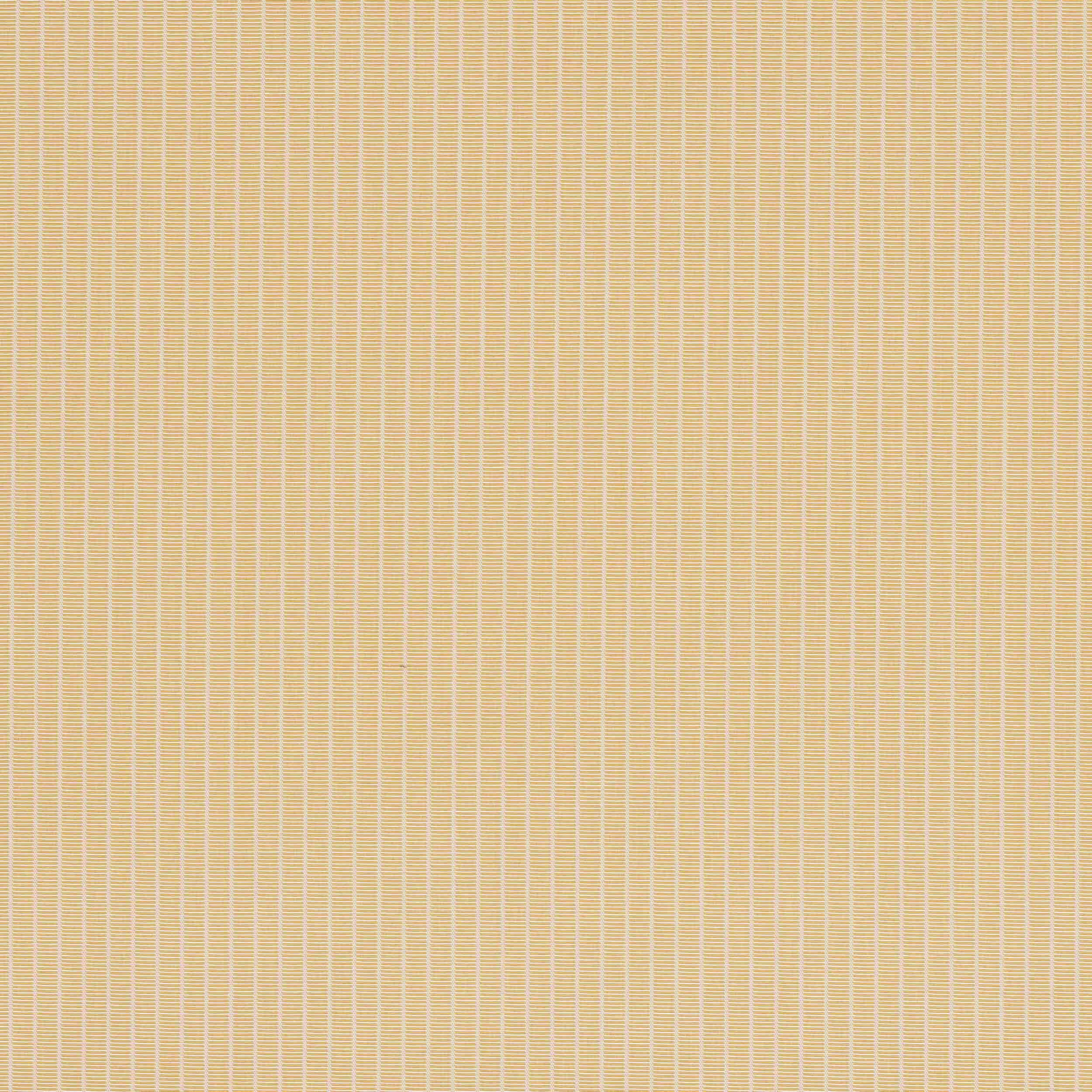 Soft ochre striped fabric with fine pale vertical lines and a crisp woven texture