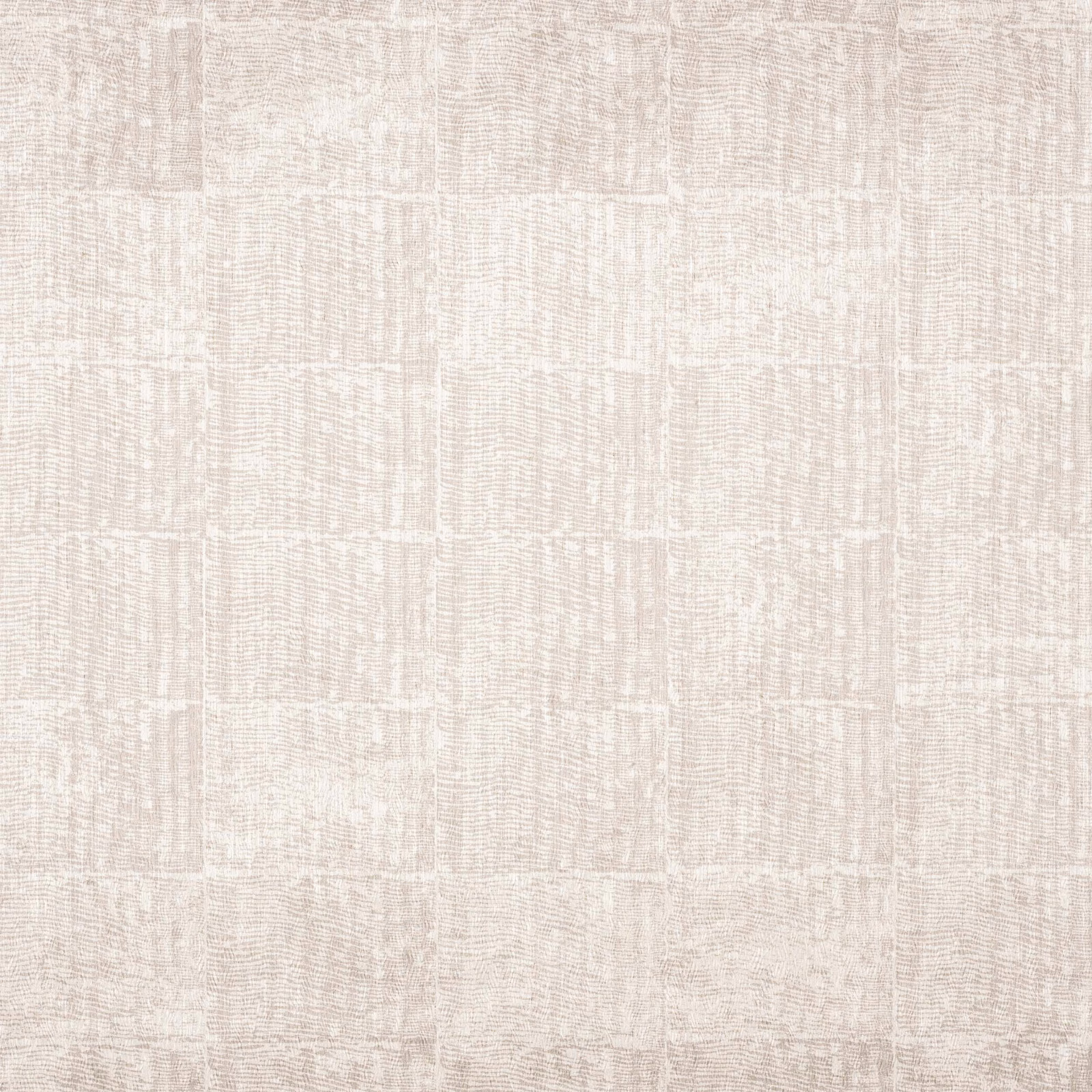 Warm ivory wallcovering with softly distressed rectangular grid and fine linear texture