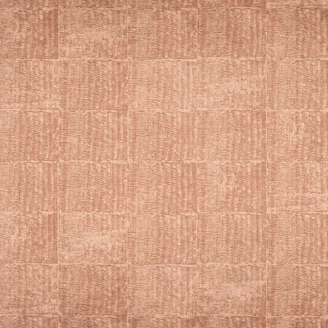 Dusty terracotta wallpaper with irregular rectangular blocks and fine linear texture