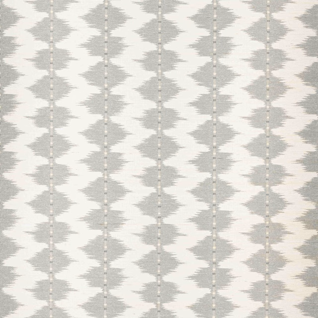 Ivory raffia wallpaper with pale sea-glass blue-grey feathered diamond columns