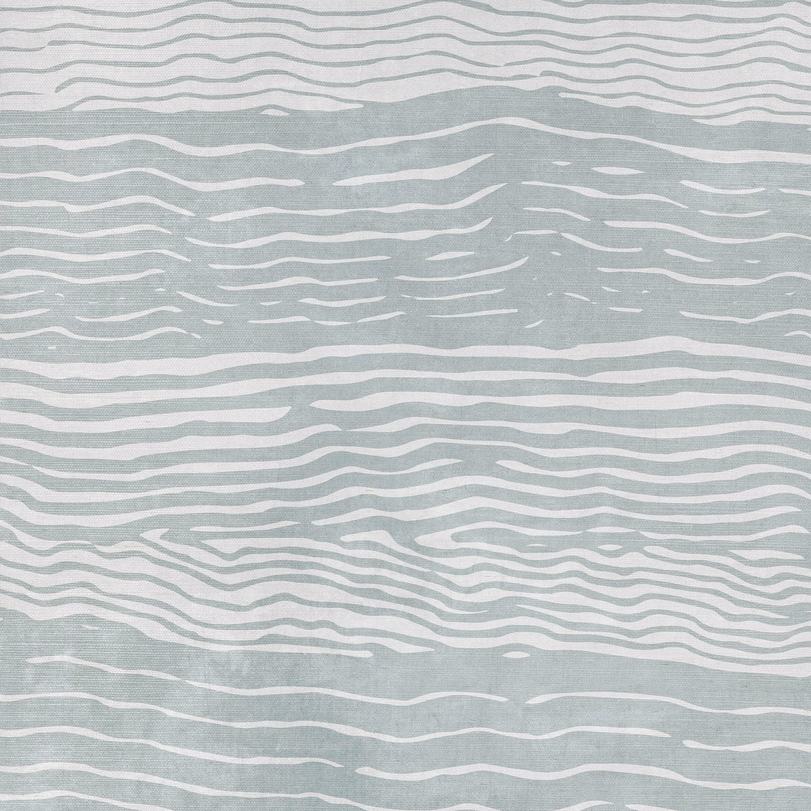 Pale sea glass teal sisal wallcovering with layered horizontal wavy lines