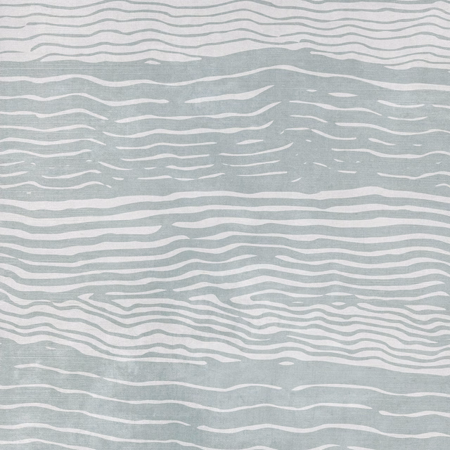 Pale sea glass teal sisal wallcovering with layered horizontal wavy lines