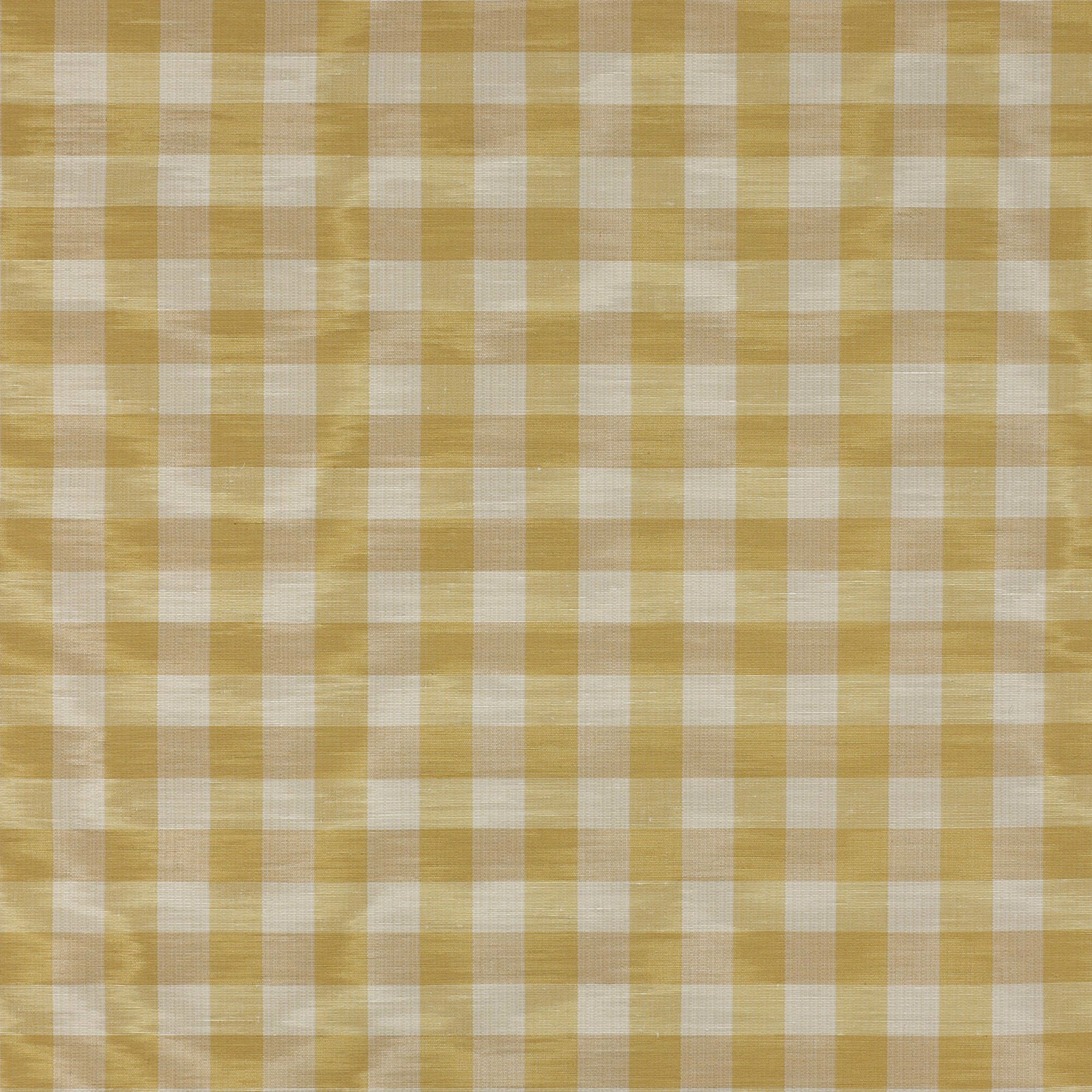 Maize yellow and cream check fabric with a soft woven texture