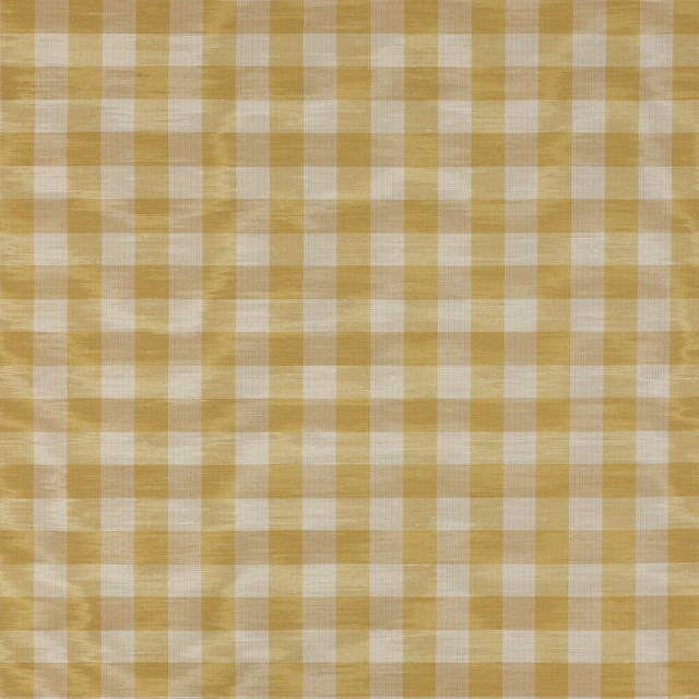 Maize yellow and cream check fabric with a soft woven texture