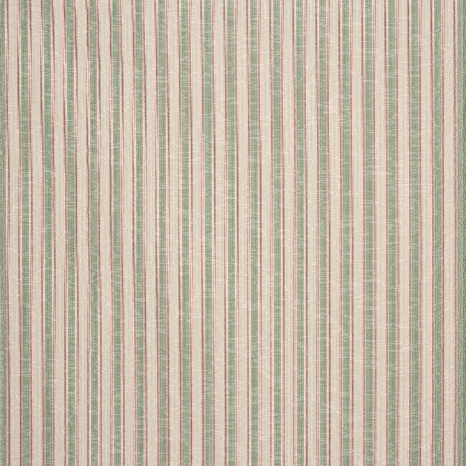 Soft sage green and pink vertical stripe fabric with fine woven texture