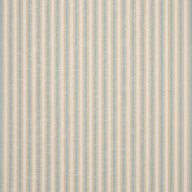 Soft old blue and cream vertical stripe fabric swatch with fine slub texture