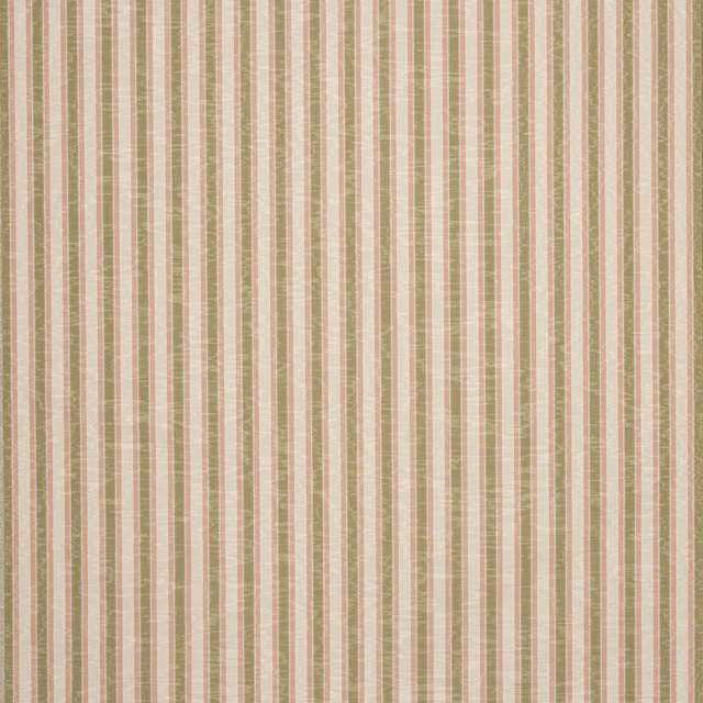Vertical olive, red and neutral stripe fabric with a lightly slubbed weave