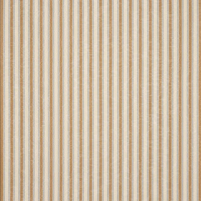 Vertical striped fabric in warm sienna, beige and cream woven texture