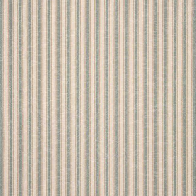 Vertical teal, sienna and cream striped fabric with a soft woven texture