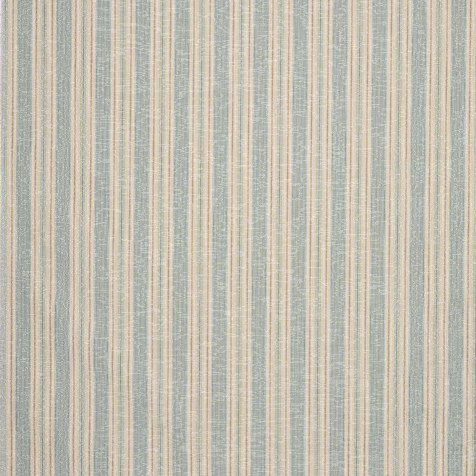 Pale aqua and cream vertical stripe fabric with fine woven texture