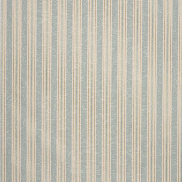 Pale aqua and cream vertical stripe fabric with fine woven texture