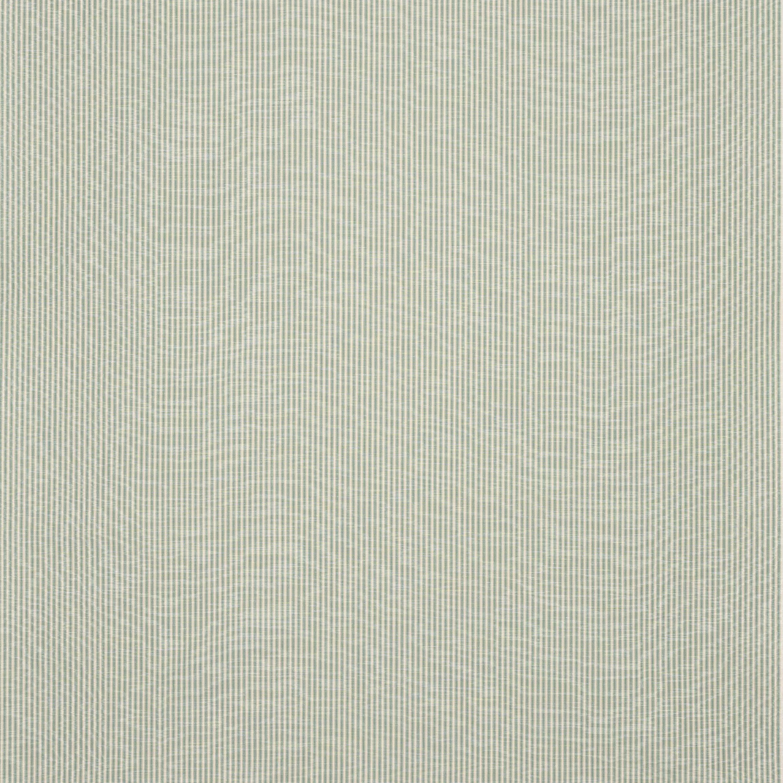 Pale muted teal striped fabric swatch with fine vertical pinstripes