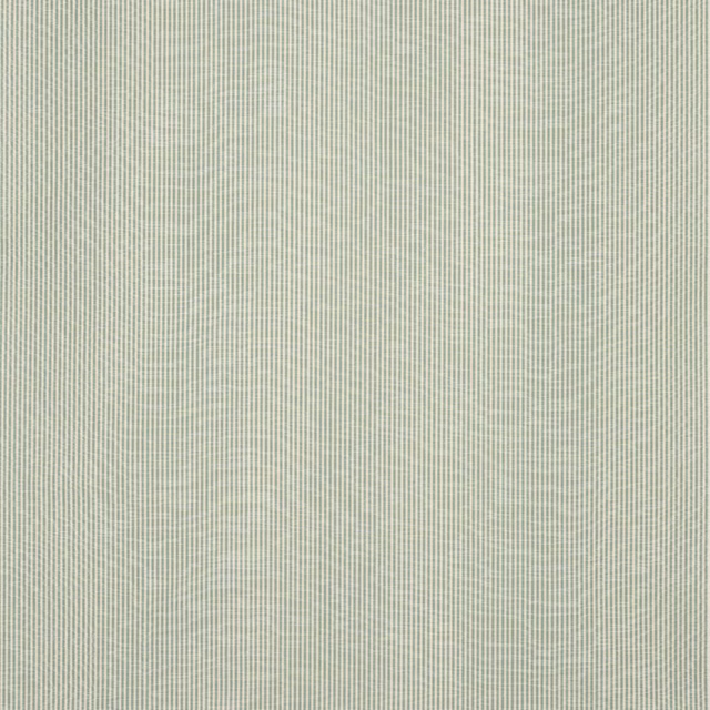 Pale muted teal striped fabric swatch with fine vertical pinstripes