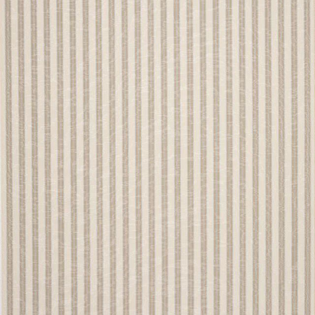 Vertical beige and cream stripe fabric with a fine woven texture