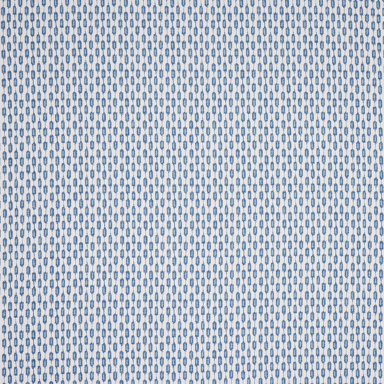 Pale blue small geometric weave on an off-white fabric ground