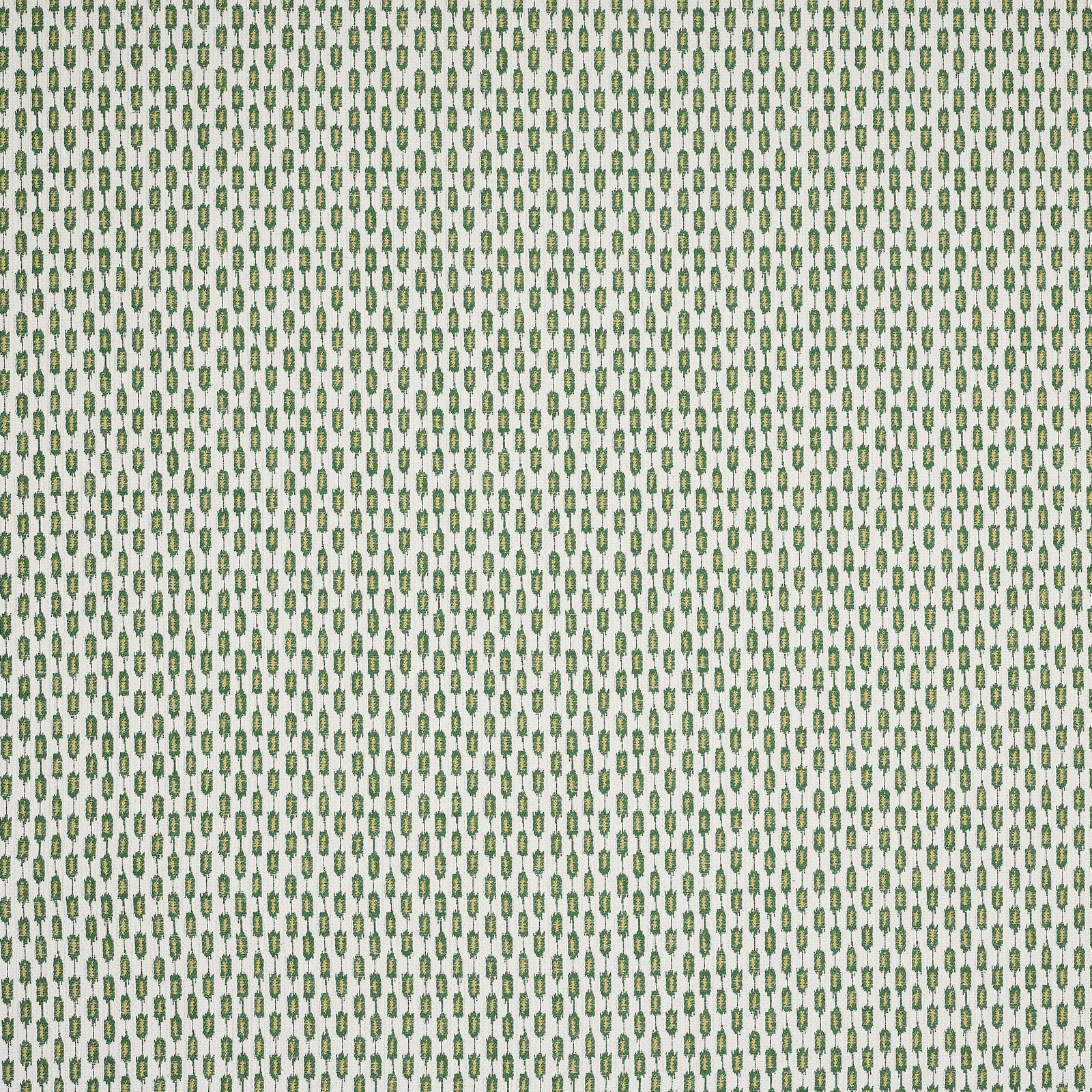 Small forest-green vertical motif on a pale cream woven fabric swatch