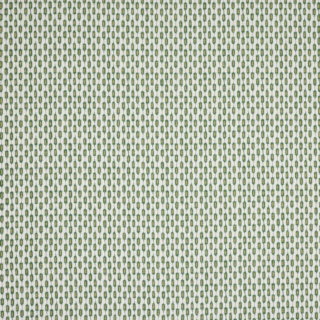 Small forest-green vertical motif on a pale cream woven fabric swatch