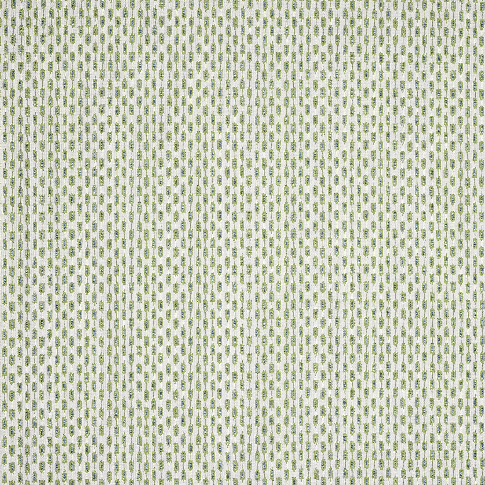 Pale sage green geometric motif on an ivory woven fabric ground