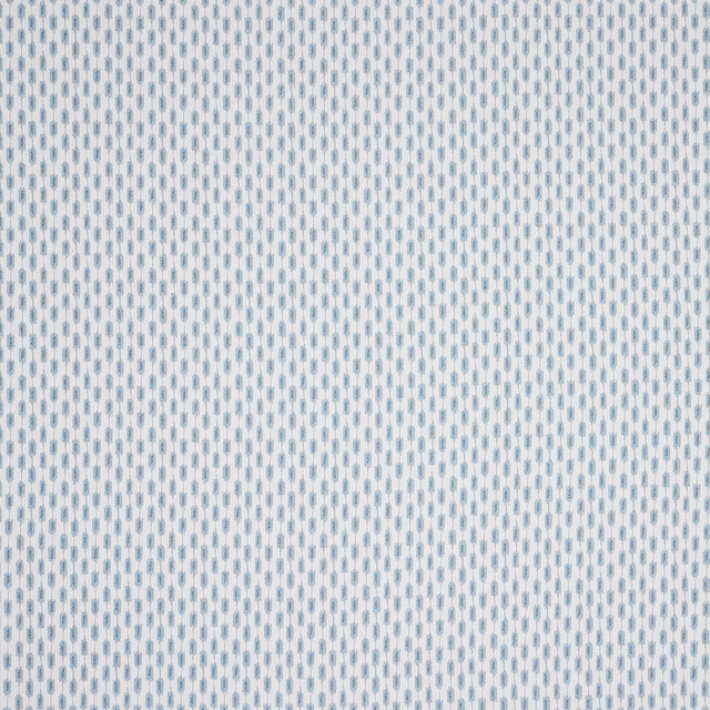 Pale blue small vertical motif on an ivory woven fabric
