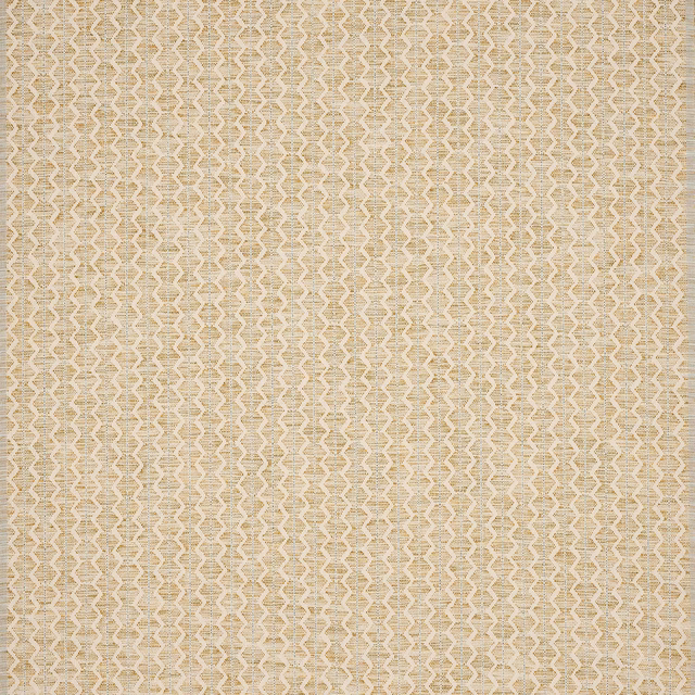 Pale yellow geometric woven fabric with a small zigzag lattice pattern