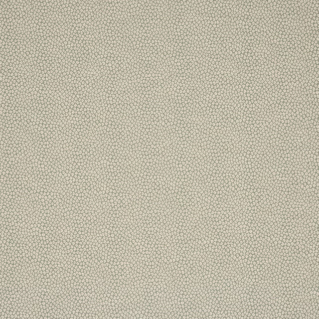 Close-up of Idris Green fabric with a fine small-scale textured repeat in soft sage grey