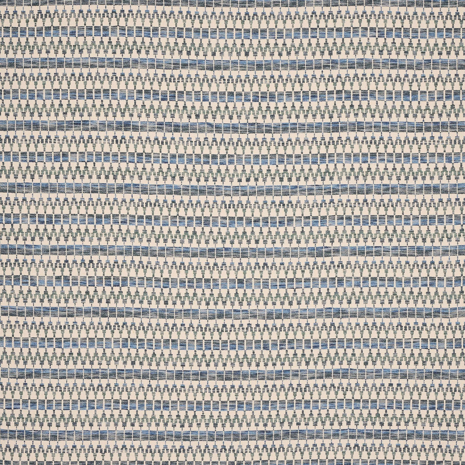 Small blue and ivory striped woven fabric with fine textured detailing