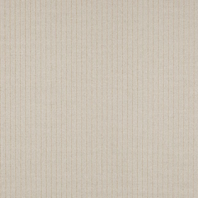 Pale beige fabric swatch with fine vertical clay-toned pinstripes