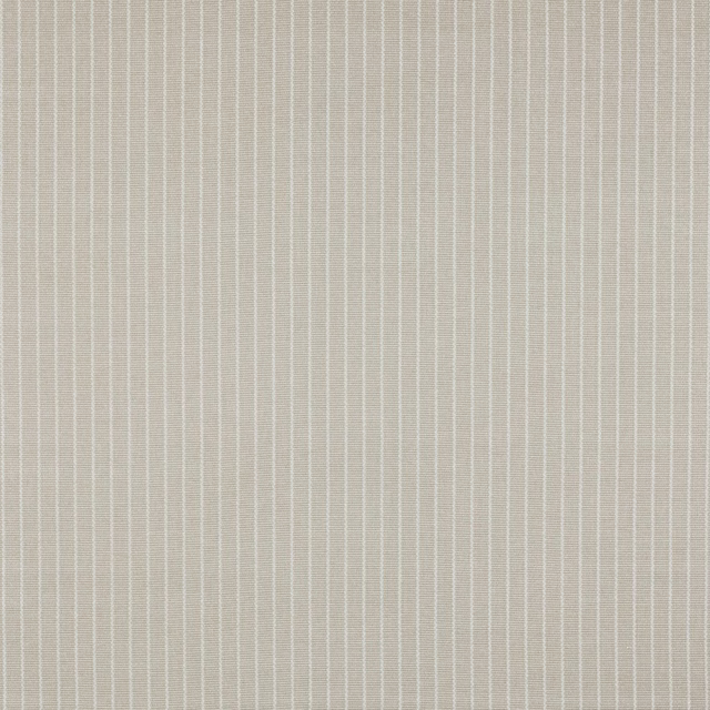 Close-up of Benson Gull fabric showing fine vertical beige stripes on a soft woven ground.