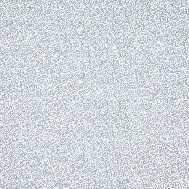 Pale blue small-scale floral linen fabric on a light ground