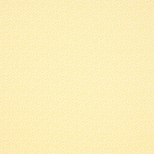 Pale yellow linen fabric with tiny all-over floral repeat and soft textured surface