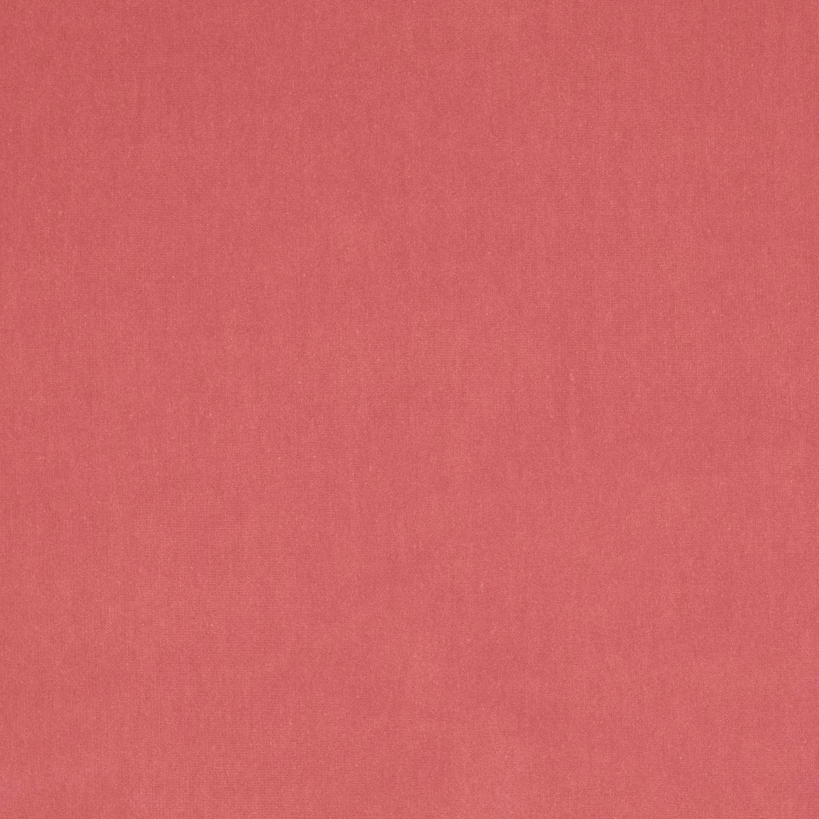 Plain warm coral pink fabric swatch with a fine woven texture