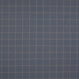 Muted navy wool plaid with fine pale crosslines and soft woven texture