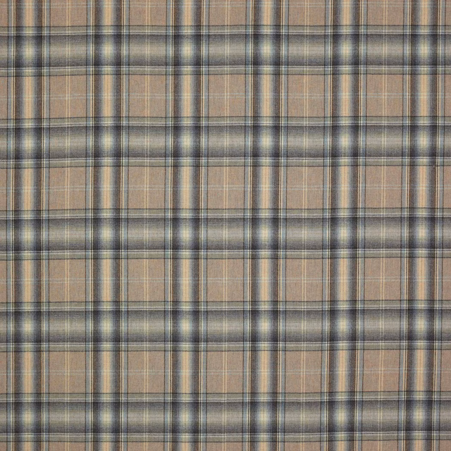 Stone beige and grey wool plaid with soft chalky intersections