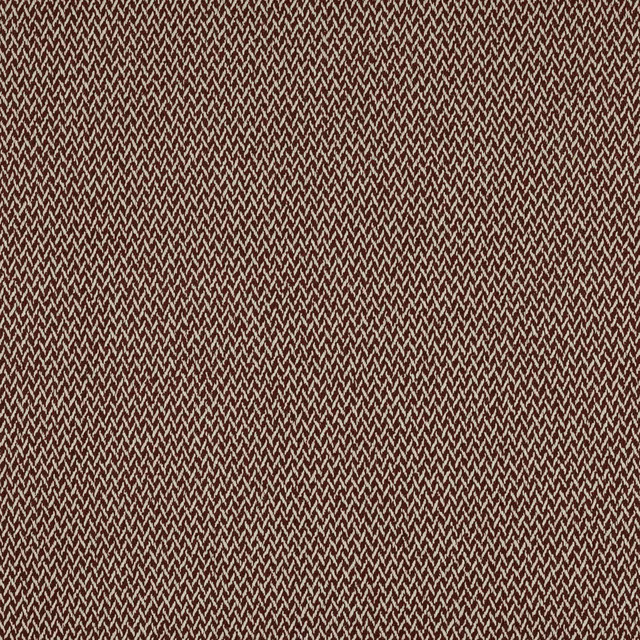 Close-up of warm brick red small check weave with textured zigzag threads