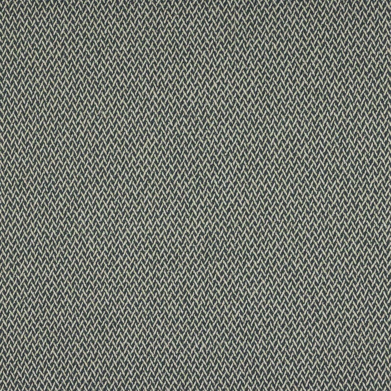 Close-up of a small-scale teal green woven fabric with a tight herringbone texture