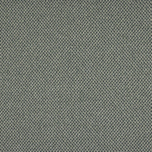 Close-up of a small-scale teal green woven fabric with a tight herringbone texture