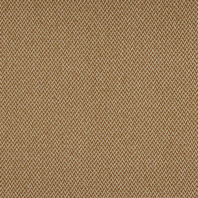 Close-up of warm terracotta woven check fabric with fine zigzag texture