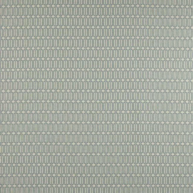 Pale aqua geometric woven fabric with small repeating vertical link motif