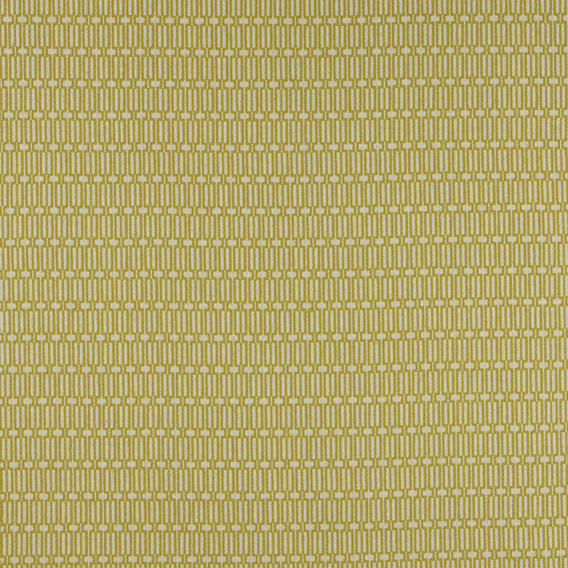 Yellow gold geometric woven fabric with small repeating link motif
