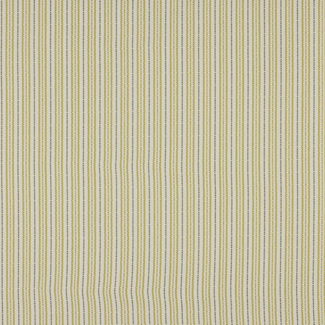 Fine vertical yellow and green pinstripes on a soft cream fabric swatch