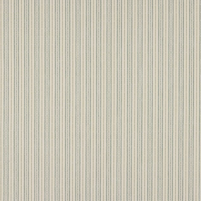 Close-up of pale celadon and cream fine vertical striped woven fabric
