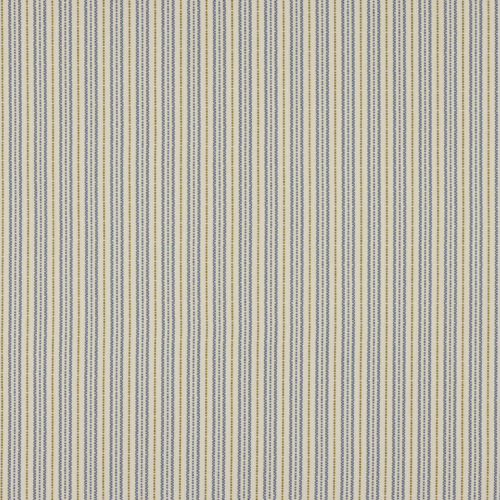 Close-up of fine vertical stripes in soft blue, sand and cream weave